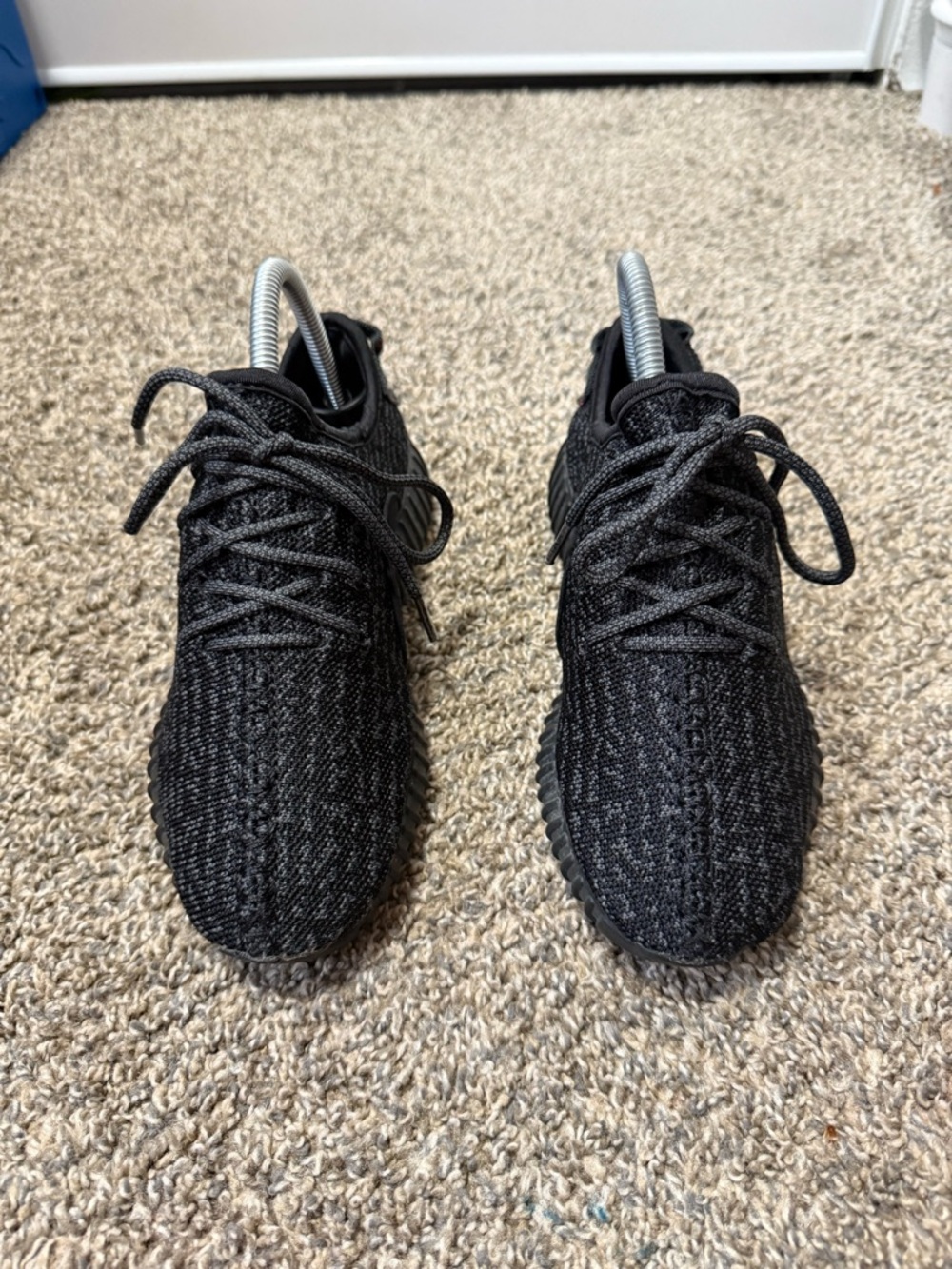 Yeezy boost 350 Black/Charcoal Knit Low-Top Sneakers - Picture 3 of 8